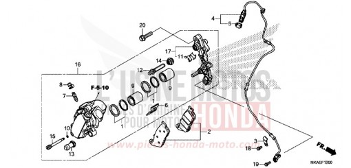 ETRIER DE FREIN AVANT NC750DK de 2019